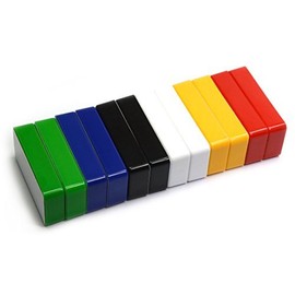 CMS Magnetics Multi-Color Magnetic Whiteboard Magnets (12 pcs) - Can Hold up to 37 Pages on Steel Cabinet - Domino Size, Great for Magnetic Message Board or Fridges