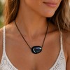Sunongxin Natural Obsidian Pebble Pendant Necklace