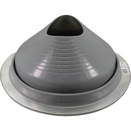 #8 (7"-13") Gray Round HIGH Temp Silicone Flexible Pipe Flashing Dektite Metal Roof Jack Pipe Boot-Metal Roof Flashing (DF208G)