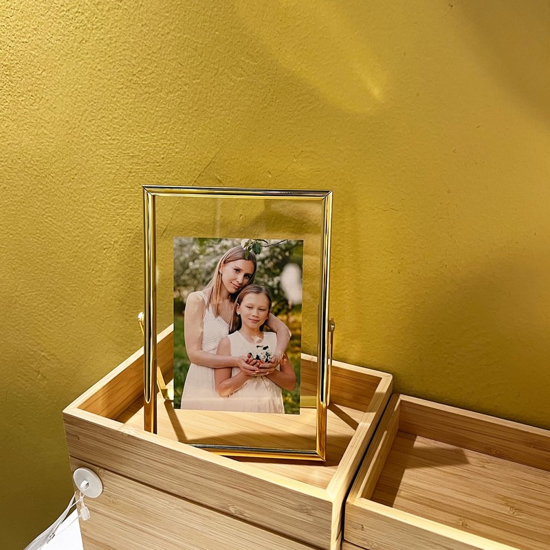 AhaGo Gold Floating Frame (4"x6", Vertical, 2 Set), For Picture
