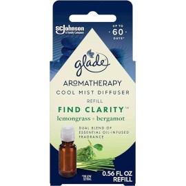 Glade (3 Ct) Glade Aromatherapy Cool Mist Oil Diffuser Refill, Find Clarity Lemongrass