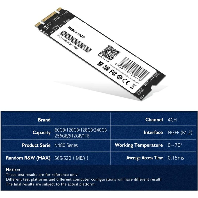 M.2 SATA NGFF 256GB 2280 SSD Storage | 6.0 Gb/s
