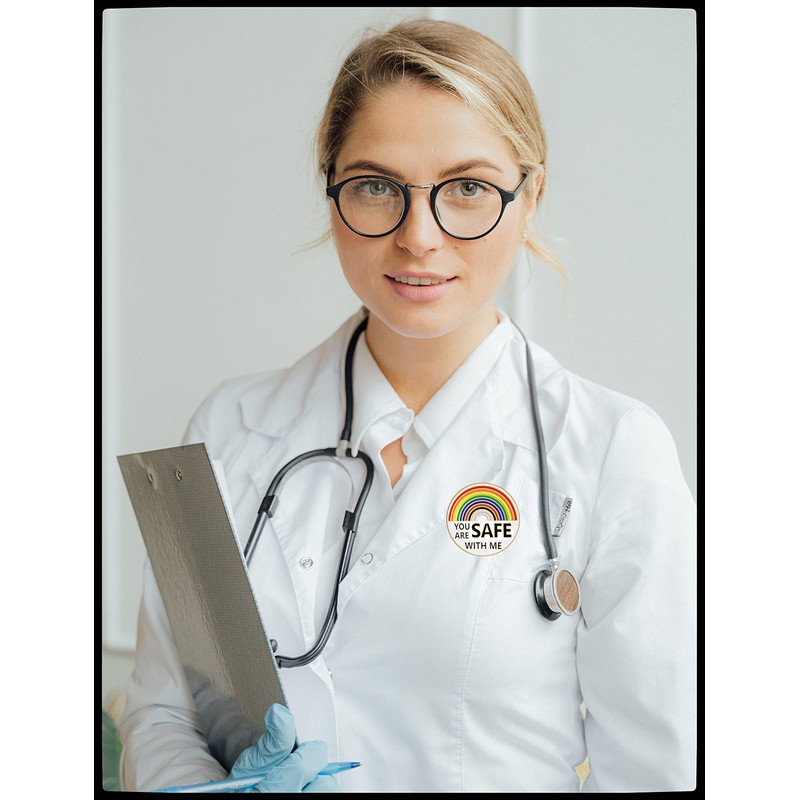 You Are Safe With Me pins Enamel Lapel Pin Rainbow