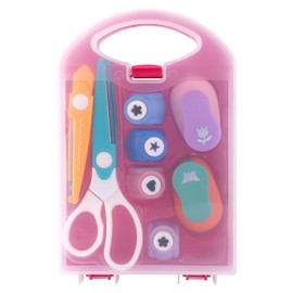8atk Hole Punch Set for Children, Creative Craft Set for Children to Make Yourself with Scissors, Flower, Star, Butterfly, Heart Hole Punch for Scrapbook Paper for Children, Scrapbooking, DIY