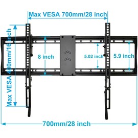 VideoSecu Mounts Tilt TV Wall Mount Bracket for Most 23"- 85" LCD LED UHD Plasma TV with 75X75 100x100 400x400 684x400 700x400mm, with Magnetic Stud Finder and HDMI Cable MF609B BXM
