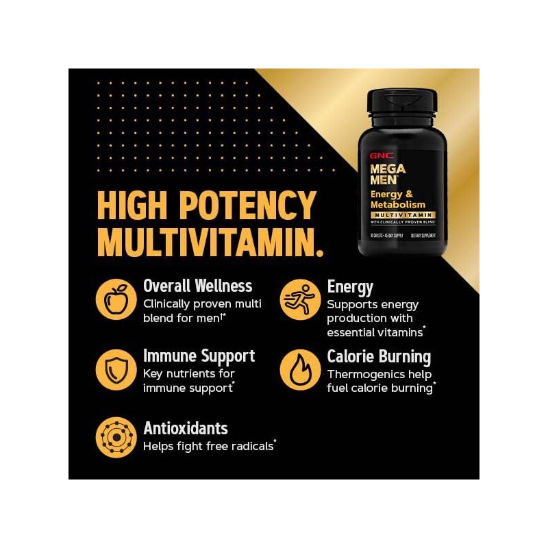 GNC Mega Men Energy & Metabolism Multivitamin | Antioxidants and