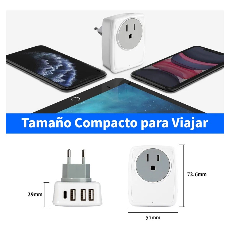 Adaptador De Enchufe Europeo De Viaje Adaptador De Clavija