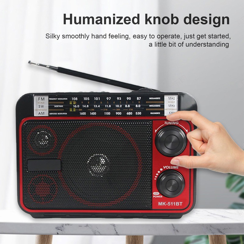 Portable Shortwave Radio FM AM SW Bluetooth 5.0 Multifunction Multi