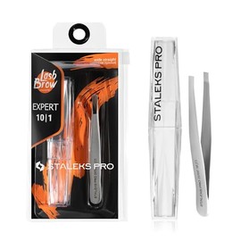 STALEKS PRO Tweezers for thick or sparse eyebrows. Precise, safe and comfortable. Stainless steel. Expert 10/1