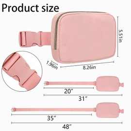 Invool Bum Bag for Women Men, Fanny Pack with Adjustable Straps Crossbody Fashion Waist Pack, Running Belt Bag for Travel Workout Cycling Hiking (Pink)