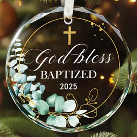 Baptism Gifts 2025 - Christening Gifts for Boys, Girls, Kids, Adults, Men, Women - Baby Boy, Girl Catholic Baptism Gift for Godson, Goddaughter - Cross Decoration Baptism Ornament 2025 Keepsake