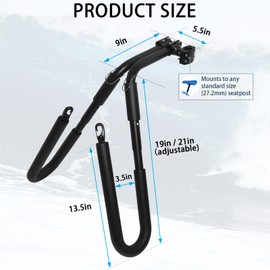 Surfboard Bike Rack, Adjustable Bike Surfboard Carrier Bracket, Compatible with Short Boards, Boogie Boards, Snowboards