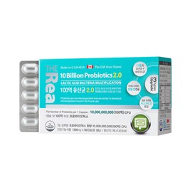 The Real (현대Hmall)더리얼 100억 유산균 2.0 프로바이오틱스 60캡슐 1박스 2개월분 (The Real) 10 Billion Probiotics 2.0 60 Capsules 1 Box 2-Month Supply