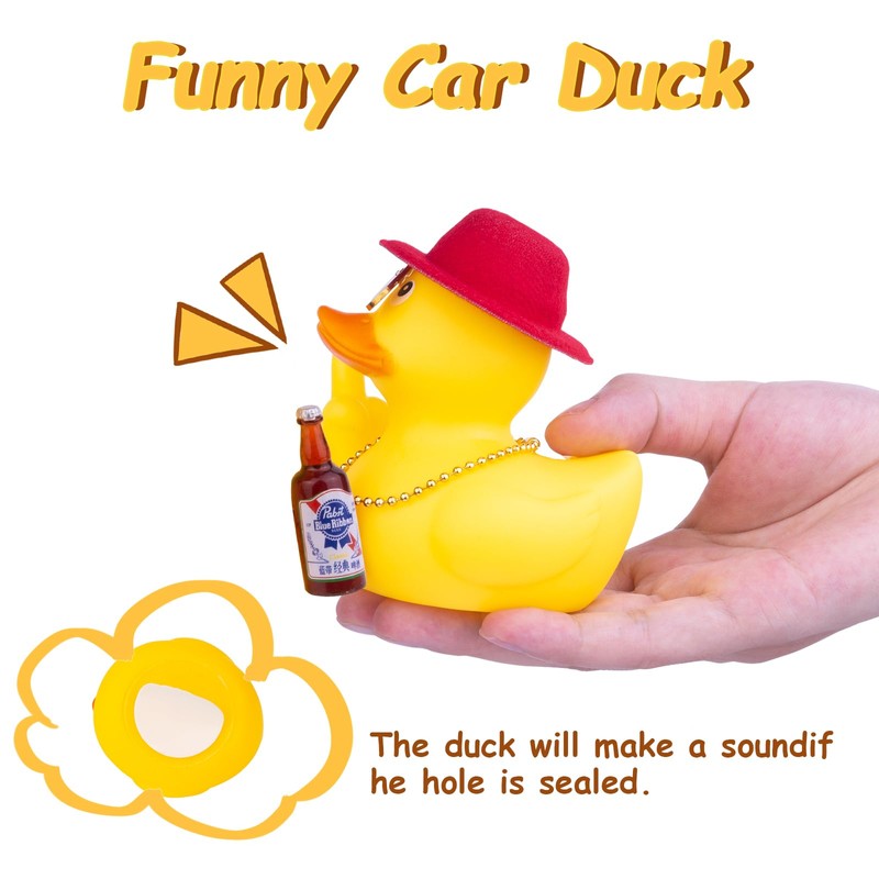 MuMyer Rubber Duck Car Ornament, Unique Yellow Duck Car Dashboard