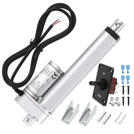 RVMARINEPAT 12V Linear Actuator High Speed 14mm/s Linear Motion Actuator 220lb/1000N Electric Actuator 12 Volt IP54 Waterproof Linear Actuator 6 inch with Switch