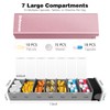 7 Day Metal Pill Organizer, Large Travel Pill Box with