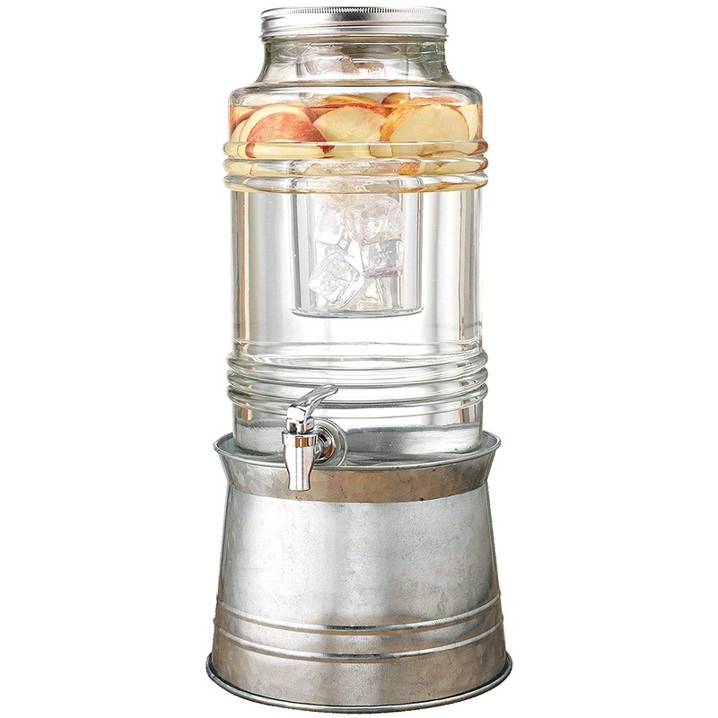 Circleware Breeze Glass Beverage Drink Dispenser with Stand Metal Base