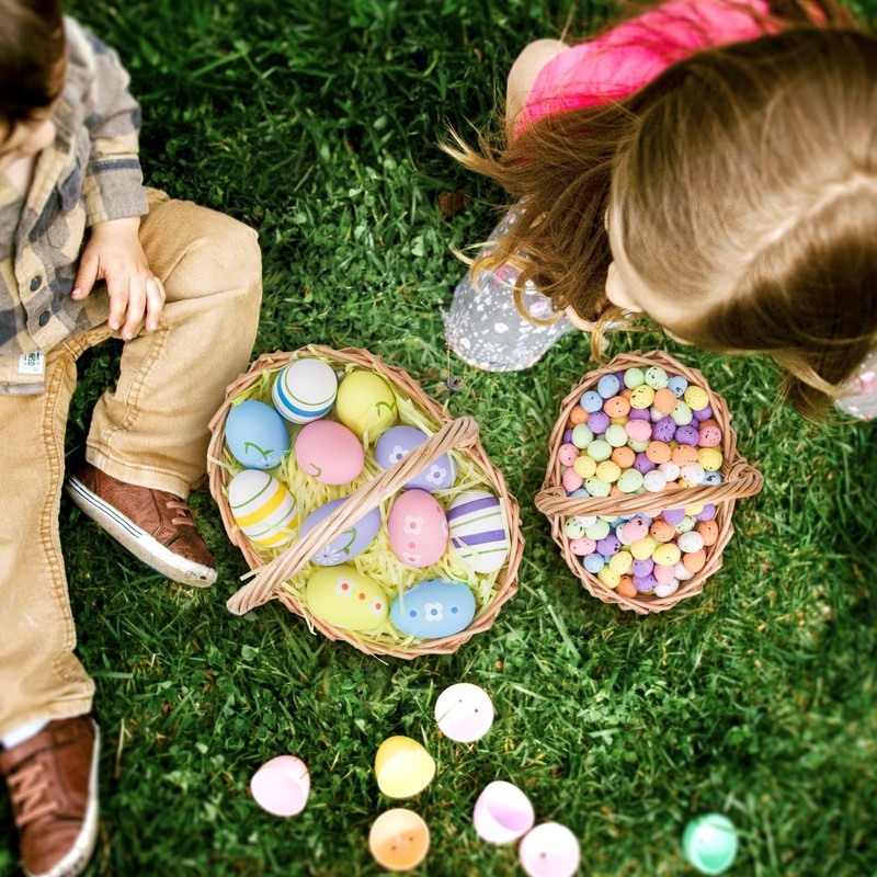 Woodluv Storage Baskets Set of 2, Wedding Flower Girls Baskets,