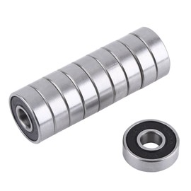 10 PCS 608-2RS Ball Bearing Deep Ball Bearing Mini Bearings Ball 8mm x 22mm x 7mm Rubber Sealed Deep for Skateboards, Inline Skates, and Scooters