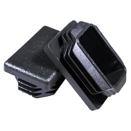 Prescott Plastics 1" x 1.5" Inch Rectangle Plastic Plug Insert (20 Pack), Black End Cap for Metal Tubing, Fence, Glide Insert for Pipe Post, Chairs and Furniture