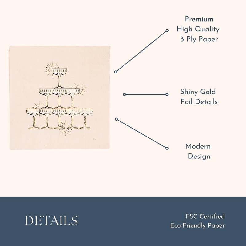 CHAMPAGNE TOWER COCKTAIL NAPKINS