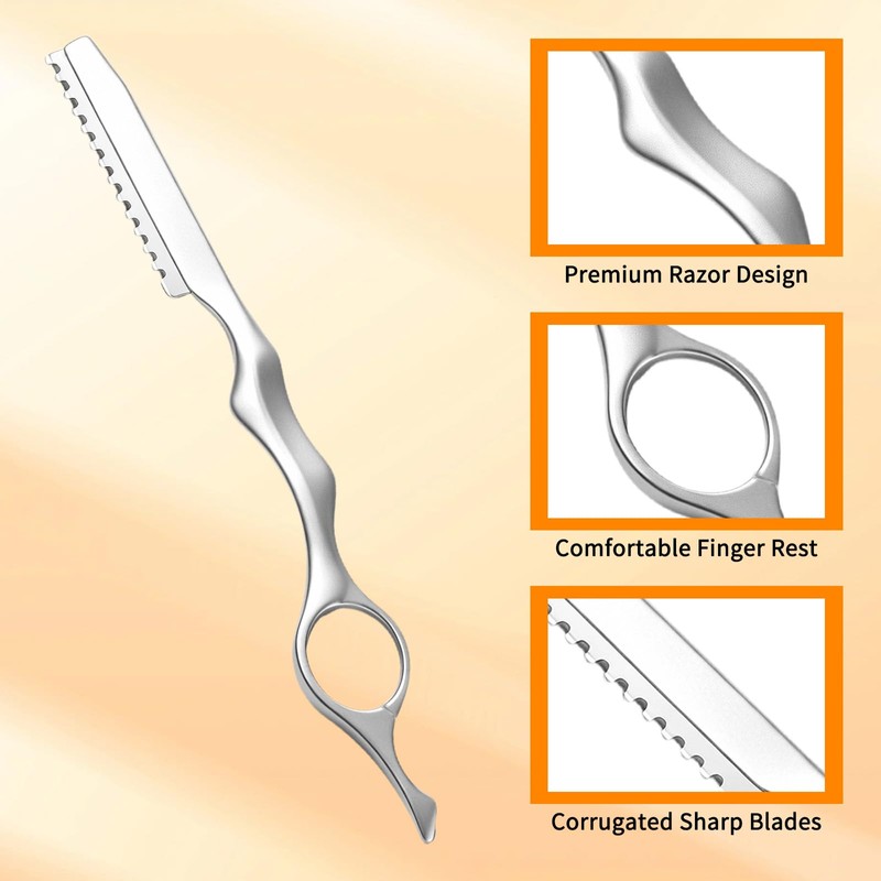 11 Pcs Hair Cutting Razors, Stainless Steel Feather Styling Razor