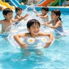 Phyxiul浮き輪 透明 可愛い O型 クリア透明スイムチューブ フローラルホワイトデイジー 大人 ティーン 女性用 スイミング