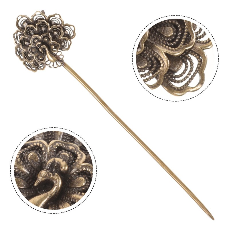 FOMIYES 4pcs Cigar Draw Enhancer Tool Handheld Cigar Punch Peacock