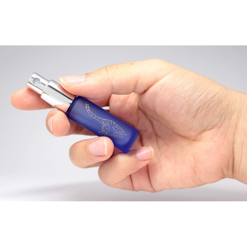 Purse Glass Atomizer Color Frosted Kitten 1814 Blue Silver [Hiro Common