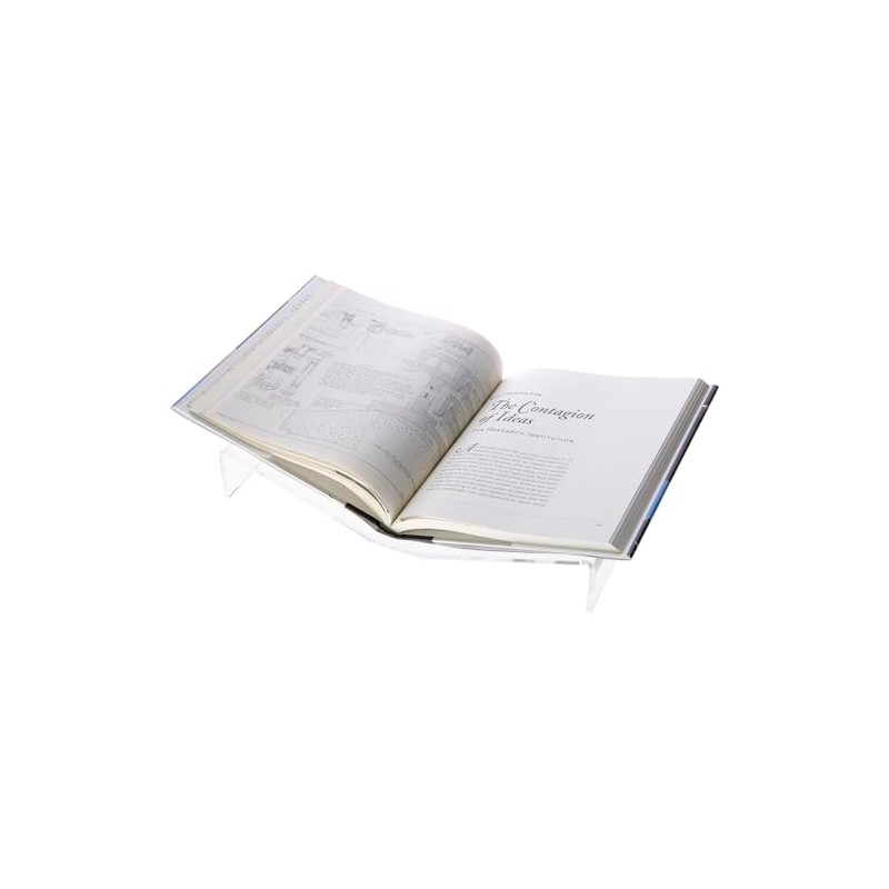 Plymor Clear Acrylic Open Book Display Stand, Flat, 12.375" W