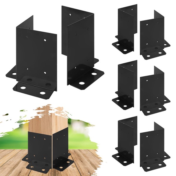 Cskunxia 8Pcs Anchor Base, Black Powder-Coated Brackets, Heavy Duty Wood