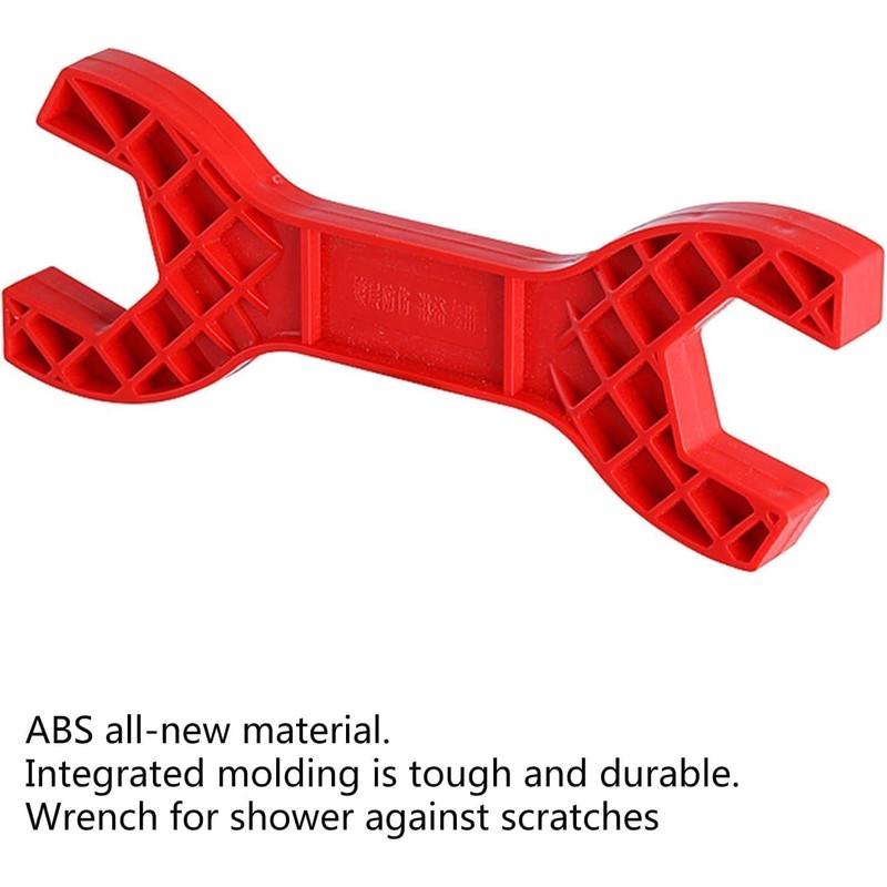 1Pc Red Multifunctional Double Head Shower Wrench Plastic Made Lightweight