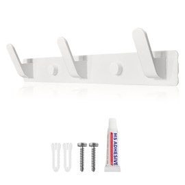 Sevenpers Coat Hook White Coat Hook Rack with 3 Hooks Sturdy Coat Rack for Jackets, Coats, Bags, Hats and Scarves