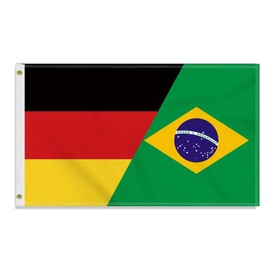 Large 90 x 150 cm Germany Brazil Flag, Large 150D German Brazilian Friendship Banner, Durable Germany Flag Doube Side Print Decor Brass Eyelets Large Brazil