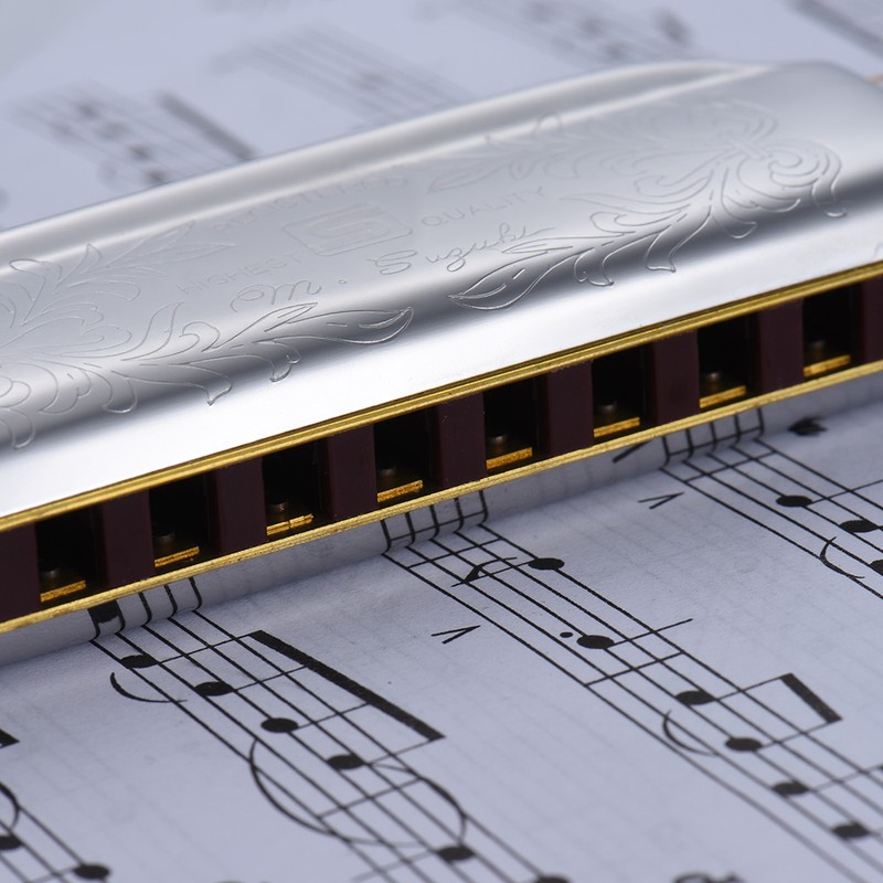 Suzuki 1072-B Folkmaster Standard 10-Hole Diatonic Harmonica Key of B