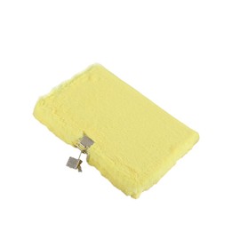 Operitacx Aesthetic Lined Journal Notebook for Girls Plush Notebook Planner Lock Yellow Diary Notebook Journal