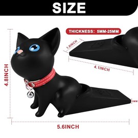 Lindo tapón de puerta de gato decorativo antideslizante protector de suelo – Soporte de cuña de puerta resistente a los arañazos para alfombras de azu