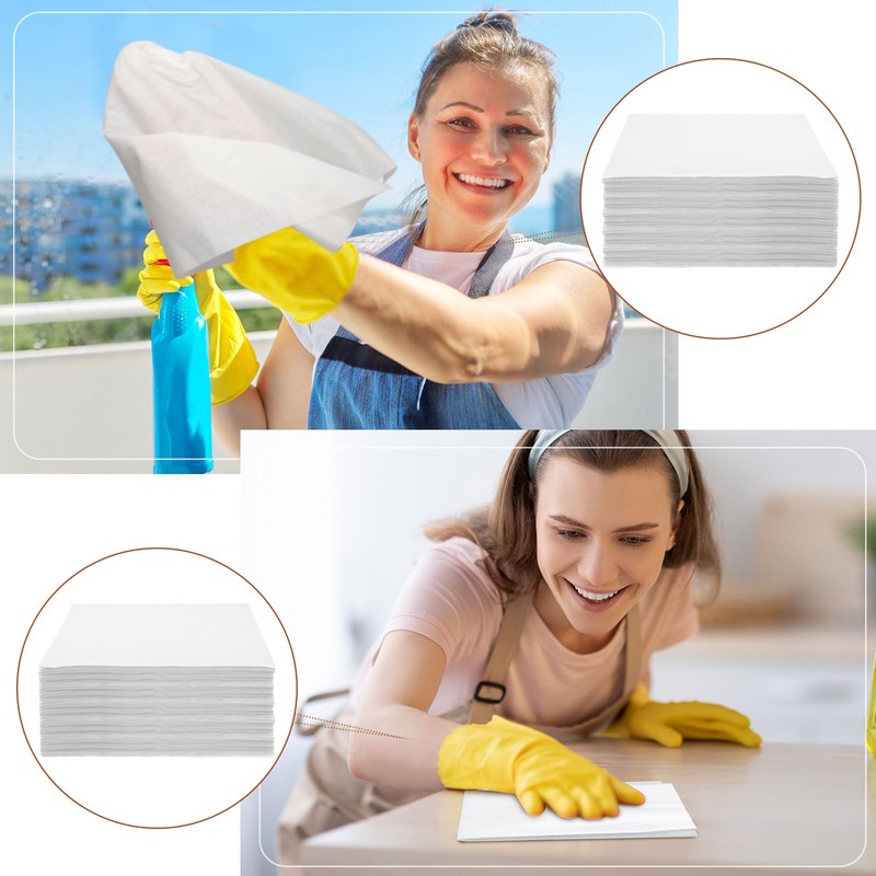 Tranqun 200 Pcs Disposable Microfiber Cleaning Cloth Bulk 12 x