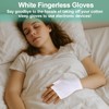 6 Pairs Fingerless Eczema Gloves, Soft White Cotton Gloves for