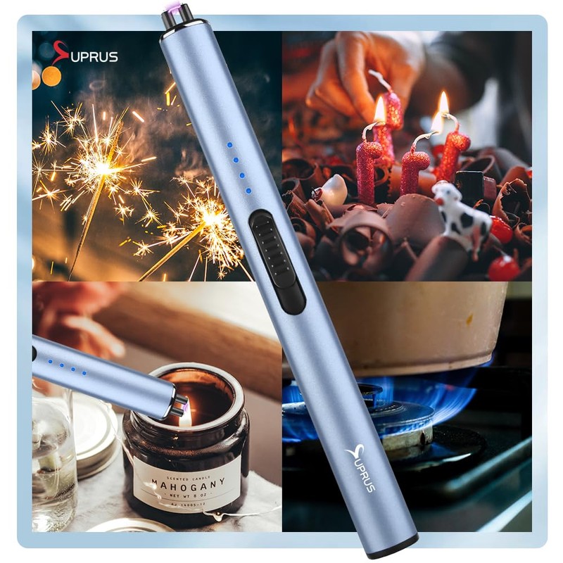 SUPRUS Electric Arc Windproof Flameless USB Rechargeable Lighter with Safety