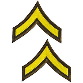 Tactical 365® Operation First Response Pair of Private Rank Uniform Chevrons (Gold on Brown)