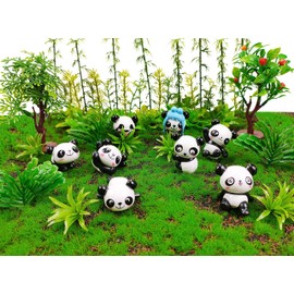 Juego de 48 figuras de panda para tartas, diseño de panda con árbol de bambú para niños, decoración de fiesta de cumpleaños