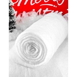 Christmas Snow Blanket Roll, 2.62×8 FT Artificial Snow Blanket, Christmas Tree Decor, Fake Snow Blanket Cover, Holiday Winter Decorations, Faux Snow for Christmas Village Display, Christmas Decoration