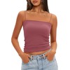 Darong Women Double Lined Square Neck Padded Crop Tank Top