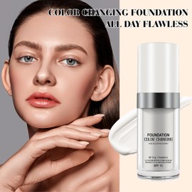 Traboto Color-Changing Liquid Foundation, Concealer Base for Mature Skin, Moisturizing, Lightweight, Long-Lasting Foundation, Makeup Foundation