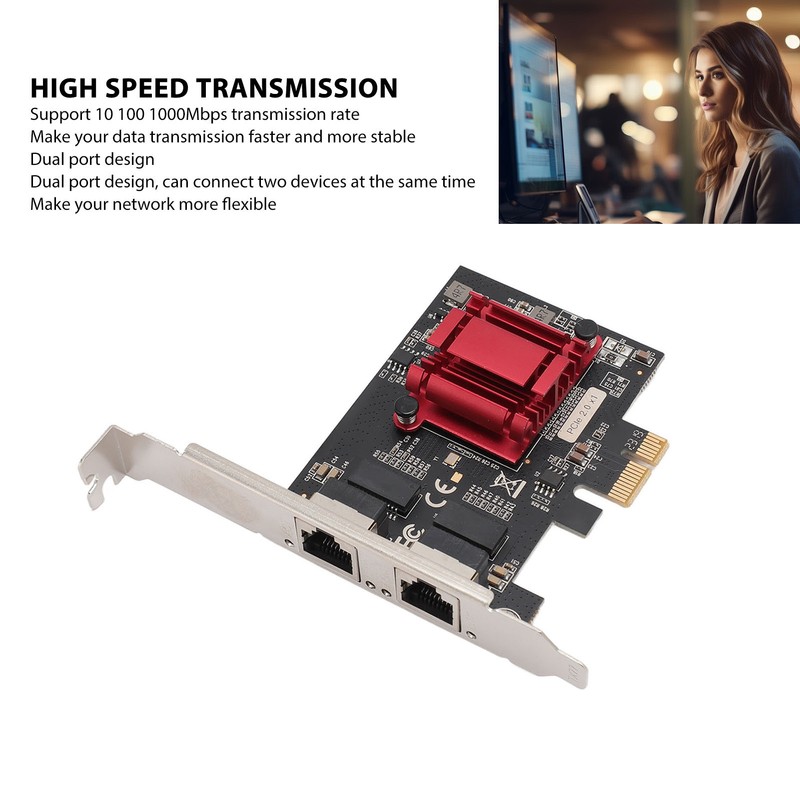 PCIe X1 Network Card Professional RJ45 Dual Port PCIe Gigabit