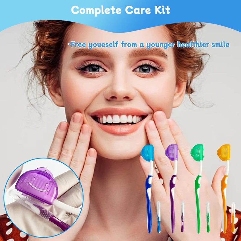 4-Pack Orthodontic Dental Care Kit – Includes Soft Bristle Toothbrushes