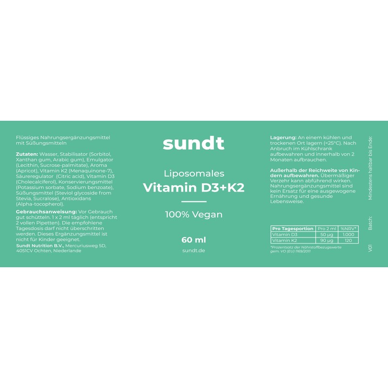 Vitamin D3 K2 Drops Liposomal | Sugar and Gluten Free