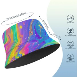 artslion Bucket Hat Beach Sun Hats for Men Women, Outdoor Travel Reversible Colorful Printed Fisherman Hat