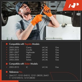 A-Premium Engine Oil Pan with Drain Plug Compatible with Toyota Camry Solara 2002-2006 Corolla Matrix 2009-2013 Highlander 2001-2007 RAV4 2004-2005 L4 2.4L Gas 2AZ-FE